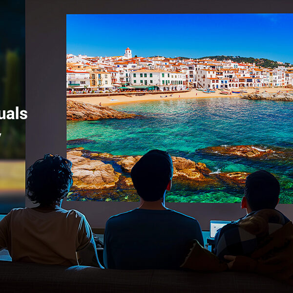 K-4MAX 300 Inch Fully Automatic, Brightest Full HD 1080p,4K HDR Android Home Projector (Auto Focus + Auto Keystone), ARC, Dual WiFi & BT, Dual HDMI Port HDMI ARC Supported